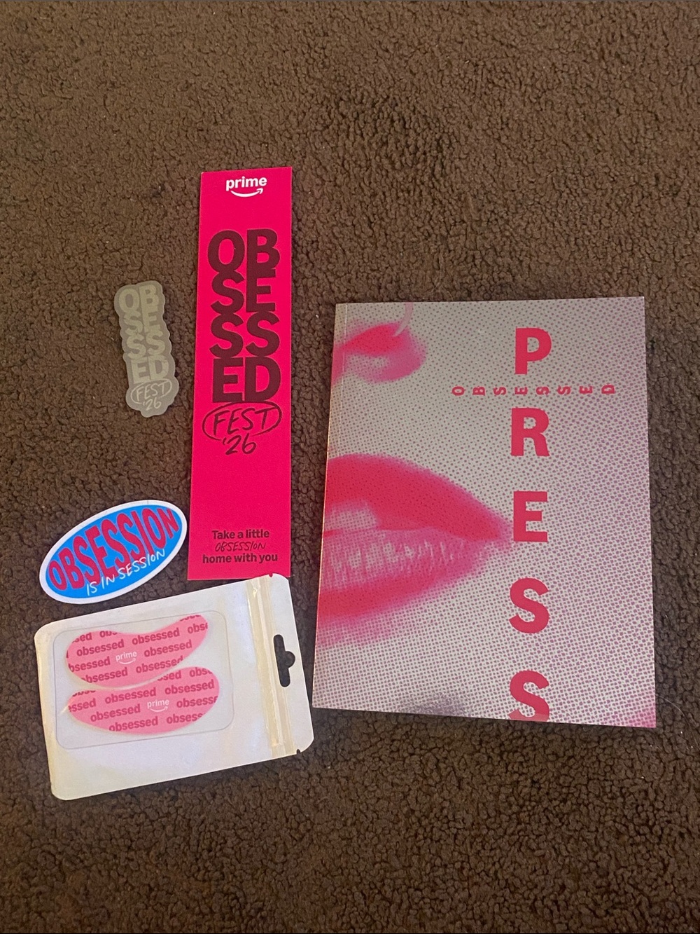 Exclusive Obsession Fest '26 Press booklet, 2 Stickers, book mark & eye patch